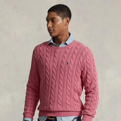 Polo Ralph Lauren Cable-knit Cotton Sweater In Rosebud Heather