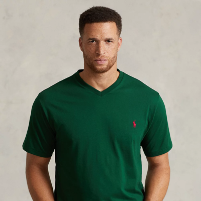 Polo Ralph Lauren Jersey V-neck T-shirt In College Green