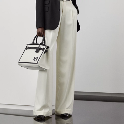 Ralph Lauren Acklie High-rise Wool Gabardine Wide-leg Trousers In Cream