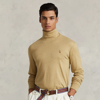 Polo Ralph Lauren Soft Cotton Turtleneck In Luxury Tan Heather