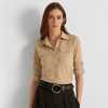 Ralph Lauren Roll-tab Sleeve Shirt In Birch Tan