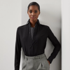 Polo Ralph Lauren Hailey Mulberry Silk Crepe Shirt In Black