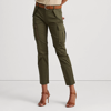 Ralph Lauren Cotton Sateen Cargo Pant In Dark Tropical Olive