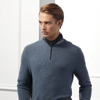 Ralph Lauren Cashmere Quarter-zip Sweater In Vintage Indigo Multi