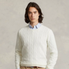 Ralph Lauren The Iconic Cable-knit Cashmere Sweater In Cream