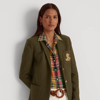 Lauren Ralph Lauren Bullion Jacquard Blazer In Dark Tropical Olive