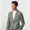 Ralph Lauren Hadley Silk-linen Suit Jacket In Dark Sea Foam