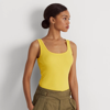 Lauren Ralph Lauren Cotton-blend Tank Top In Yellow Lily