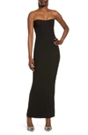 House Of Cb Lucia Strapless Bodice Stretch-woven Maxi Dress In Black