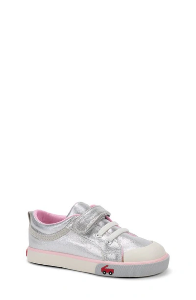 See Kai Run Kids' Kristin Metallic Sneaker In Silver/pink