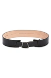 Akris Trapezoid Buckle Leather Belt In 009 Black