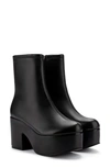 Larroude Black Miso 90 Platform Leather Ankle Boots In Black