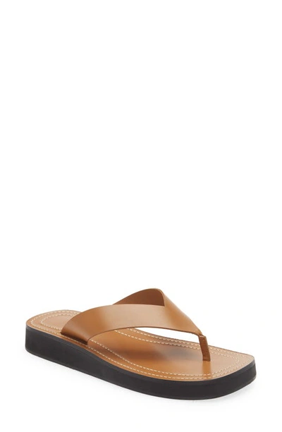 The Row Ginza Wedge Flip Flop In Caramel Car