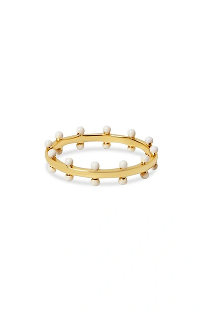 Argento Vivo Bead Band Ring In Gold/ White
