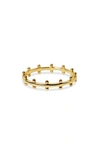 Argento Vivo Sterling Silver Bead Band Ring In Gold