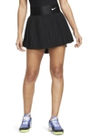 Nike Court Dri-fit Advantage Pleated Tennis Skirt In Black/ Black/ White