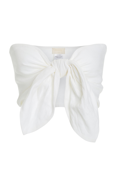 Posse Exclusive Micky Knot-detailed Bandeau Top In White