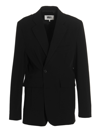 Mm6 Maison Margiela Oversized Single-breasted Blazer In Black
