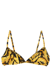 Versace Barocco-print Medusa-motif Bra In Multicolor