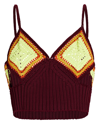Simkhai Gisella Crochet Knit Crop Top In Multi