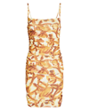 Nanushka Adie Stretch Mesh Jersey Mini Dress In Brown