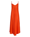 L Agence Lorraine Sleeveless Trapeze Midi Dress In Red