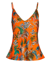 L AGENCE LEXI PRINTED SATIN CAMISOLE