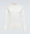 ZEGNA CASHMERE AND SILK KNIT POLO TOP