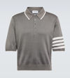 THOM BROWNE 4-BAR COTTON AND SILK POLO SWEATER