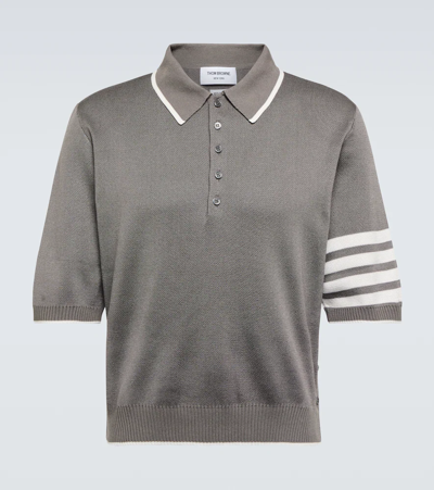 Thom Browne Gray 4-bar Polo In Lt Grey