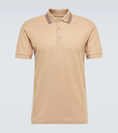 Burberry Cotton Polo Shirt In Beige