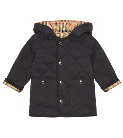 Burberry Reilly Quilted Check-lined Shell Jacket 6-24 Months In Black