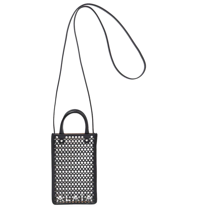 Alaïa Garance Leather Phone Pouch In Noir