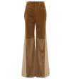 Chloé Triple Brown Retro Flared Corduroy Pants In Brown