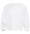 SEE BY CHLOÉ SEE BY CHLOÉ GUIPURE LACE-PANEL COTTON JERSEY TOP