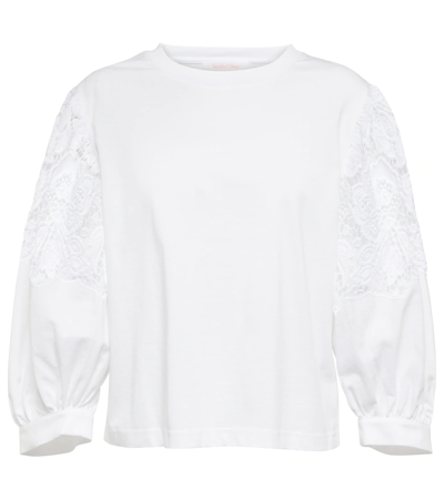 See By Chloé Floral Embroidery Jersey In Weiss