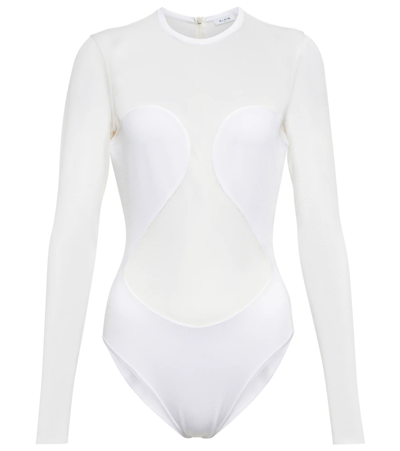 Alaïa Paneled Bodysuit In Blanc