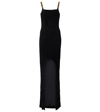 Balmain Black Chain Straps Maxi Dress In 0pa Noir