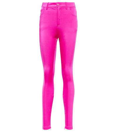 Balenciaga High-rise Jersey Leggings In Lipstick Pink