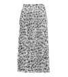 Balenciaga Logo Strips Print Pleated Midi Skirt In Grey