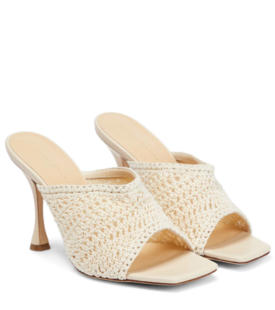 Magda Butrym Crochet And Leather Mules In Neutrals