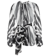 Dolce & Gabbana Belted Gathered Zebra-print Chiffon Blouse In Zebra Nera Fdo.bianc