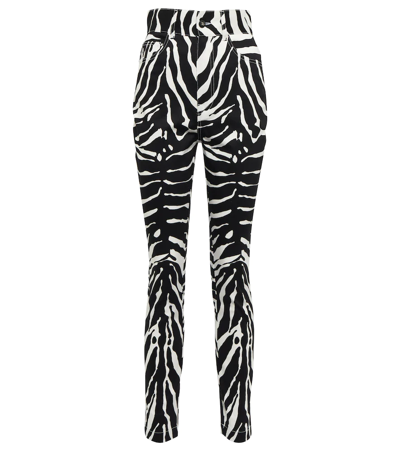 Dolce & Gabbana Zebra-print High-rise Drill Pants In Black