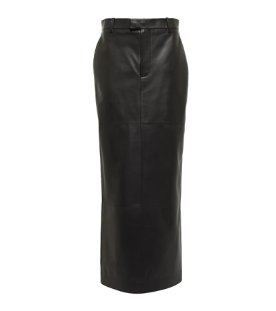 Bottega Veneta Darted Mid-rise Nappa Leather Maxi Skirt In Brown