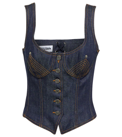 Jean Paul Gaultier Blue The Jean Corset Denim Top