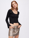 Maje Stretch Knit Twin Set In Black