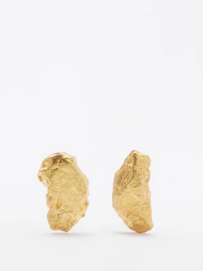 Alia Bin Omair Nugget 18kt Gold Earrings In Yellow Gold