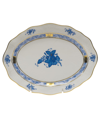 HEREND CHINESE BOUQUET BLUE SMALL OVAL DISH