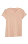 Vince Essential Pima Cotton Crewneck Top In Light Blush Sand