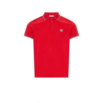 Moncler Polo Avec Détails Bandes En Coton